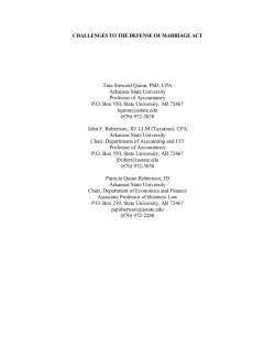 CHALLENGES TO THE DEFENSE OF MARRIAGE ACT Tina