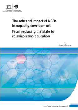 The Role and impact of NGOs in capacity development