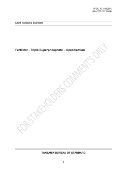 Fertilizer - Triple Superphosphate &ndash; Specification