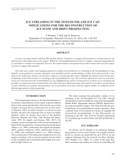 ICE STREAMING IN THE NEWFOUNDLAND ICE CAP