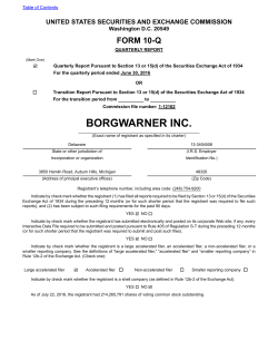 Latest 10-Q - BorgWarner