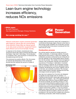Lean-burn engine technology increases efficiency, reduces NOx