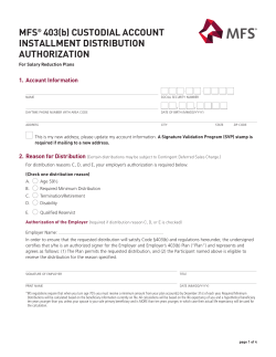 403(b) Custodial Account Installment Distribution Authorization