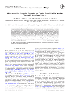 Self-incompatability, Inbreeding Depression and Crossing Potential