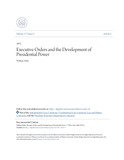 Executive Orders and the Development of Presidential Power