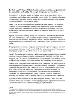 Eat Well, Live Well! Age UK Gateshead launches an ambitious