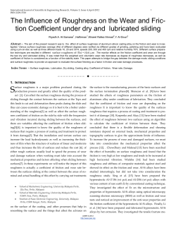 The Influence of Roughness on the Wear and Friction
