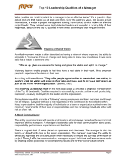 Top 10 Leadership Qualities of a Manager