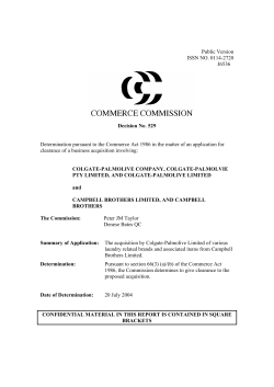 Public Version ISSN NO. 0114-2720 J6536 Commerce Commission