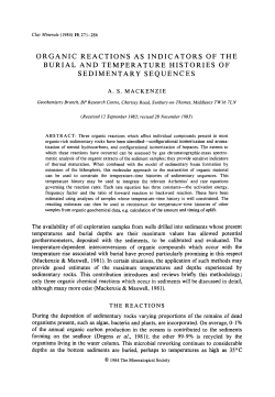 organic reactions as indicators of the burial and temperature