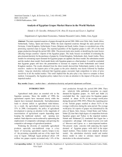 Analysis of Egyptian Grapes Market Shares in the World Markets