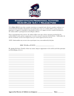 Student-Athlete Promotional Activities NCAA Bylaw 12.5.1.1