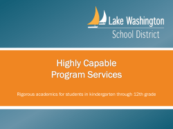 Middle School Quest Parent Information Night Presentation