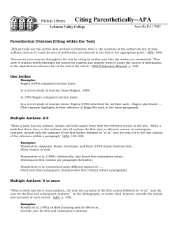 Citing Parenthetically--APA - Southington Public Schools