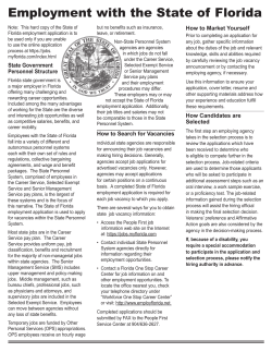 Employment with the State of Florida