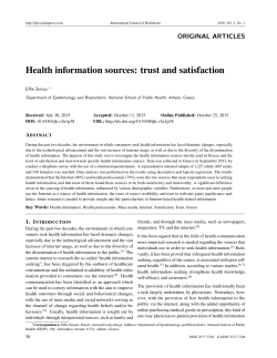 Health information sources: trust and satisfaction