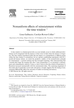 Nonuniform effects of reinstatement within the time