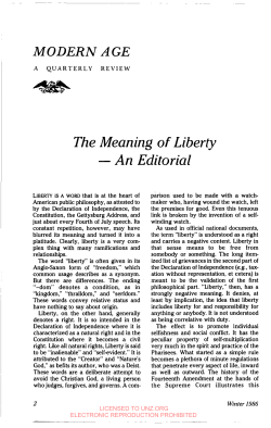 The Meaning of Liberty