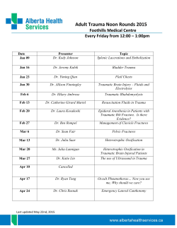 Adult Trauma Noon Rounds Schedule