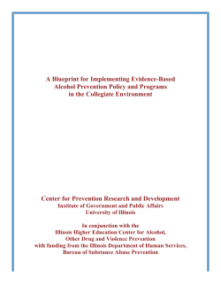 A Blueprint for Implementing Evidence-Based Alcohol