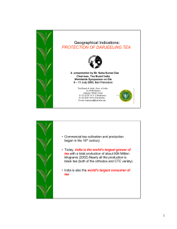 Protection of Darjeeling Tea