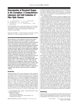 Determination of Dissolved Oxygen in the