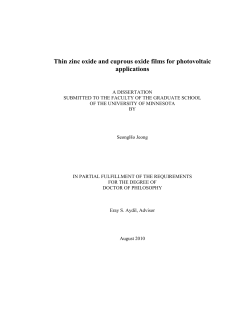 Thin zinc oxide and cuprous oxide films for photovoltaic applications