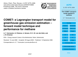 The COMET transport model applied to methane