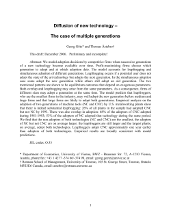 Diffusion of new technology &ndash; The case of multiple generations