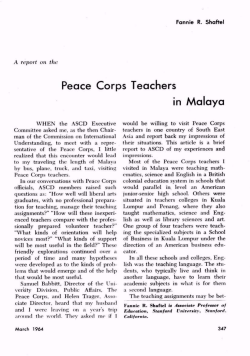 Peace Corps Teachers in Malaya