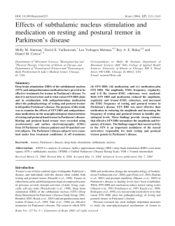 Effects of subthalamic nucleus stimulation and medication on resting