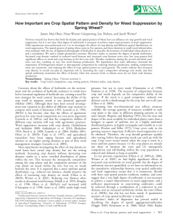 How Important are Crop Spatial Pattern and Density for