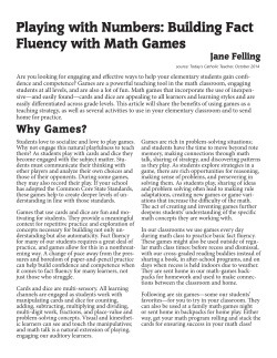 Playing with Numbers: Building Fact Fluency with Math Games