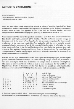 Acrostic Variations - Digital Commons @ Butler University