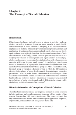 The Concept of Social Cohesion