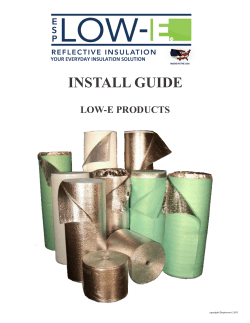 install guide - ESP&reg; Low-E Reflective Insulation