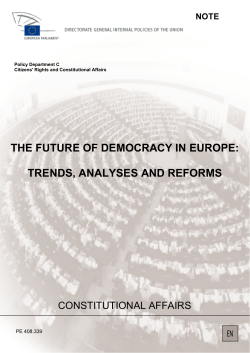 the future of democracy in europe: trends, analyses and reforms