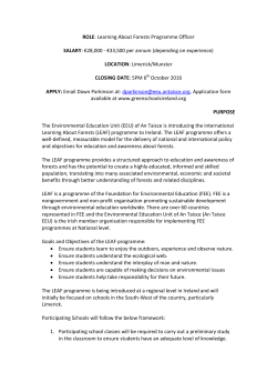 ROLE: Learning About Forests Programme Officer SALARY