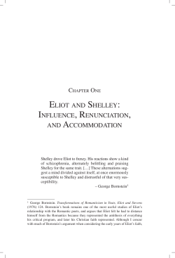 eliot and shelley: influence, renunciation, and