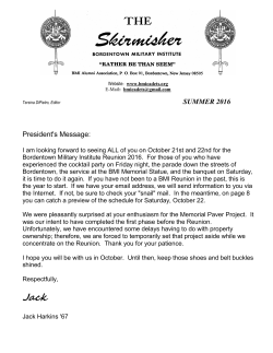 Summer 2016 - Bordentown Military Institute Alumni Association