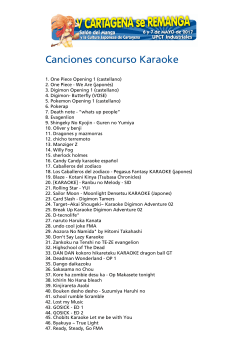 Canciones concurso Karaoke