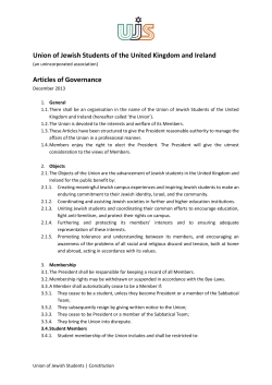 Union of Jewish Students of the United Kingdom and Ireland Articles