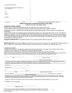 SIMPLE REVOCABLE TRANSFER ON DEATH (TOD