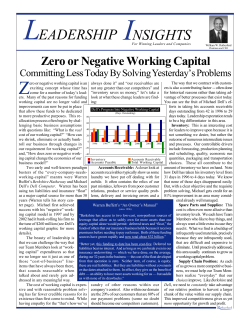 Zero or Negative Working Capital - R. Gaines Baty Associates, Inc.