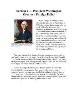 President Washington Creates a Foreign Policy