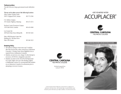 accuplacer - Central Carolina Technical College
