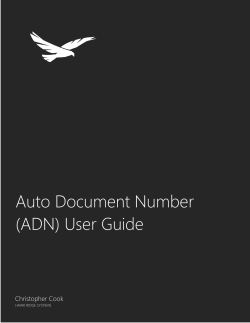 Auto Document Number (ADN) User Guide