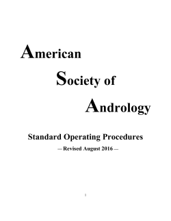 Standard Operating Procedures - American Society of Andrology