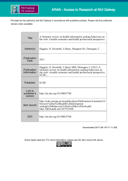 Title A literature review on health information seeking behaviour on