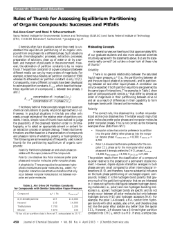 Rules of Thumb for Assessing Equilibrium Partitioning of Organic